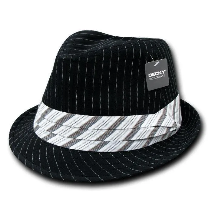 1 Dozen Decky Pinstripe Fedoras Hats Wholesale Lots