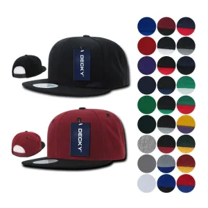 15 Lot Decky Flat Bill Snapback Caps Hats Solid Two Tone Wholesale Lots!