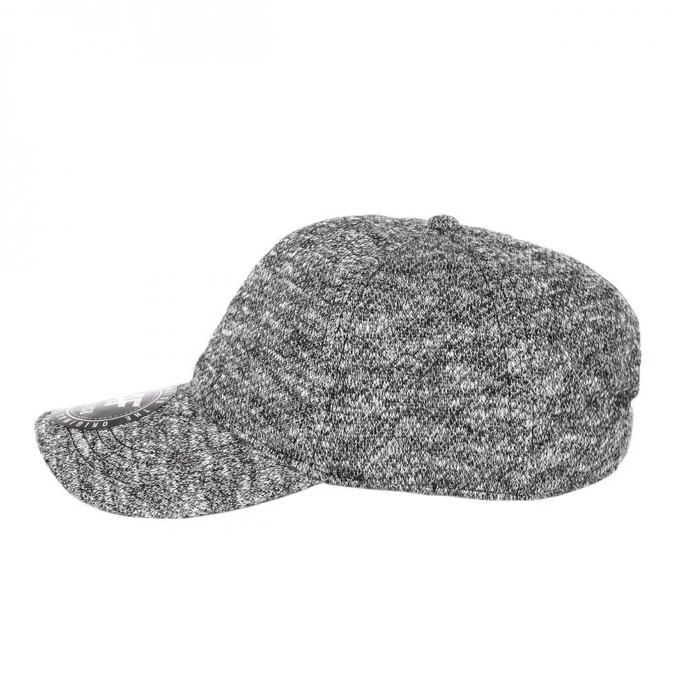 6 Panel Low Profile Soft Marled Cotton Curved Visor Baseball Cap with Buckle Back Closure