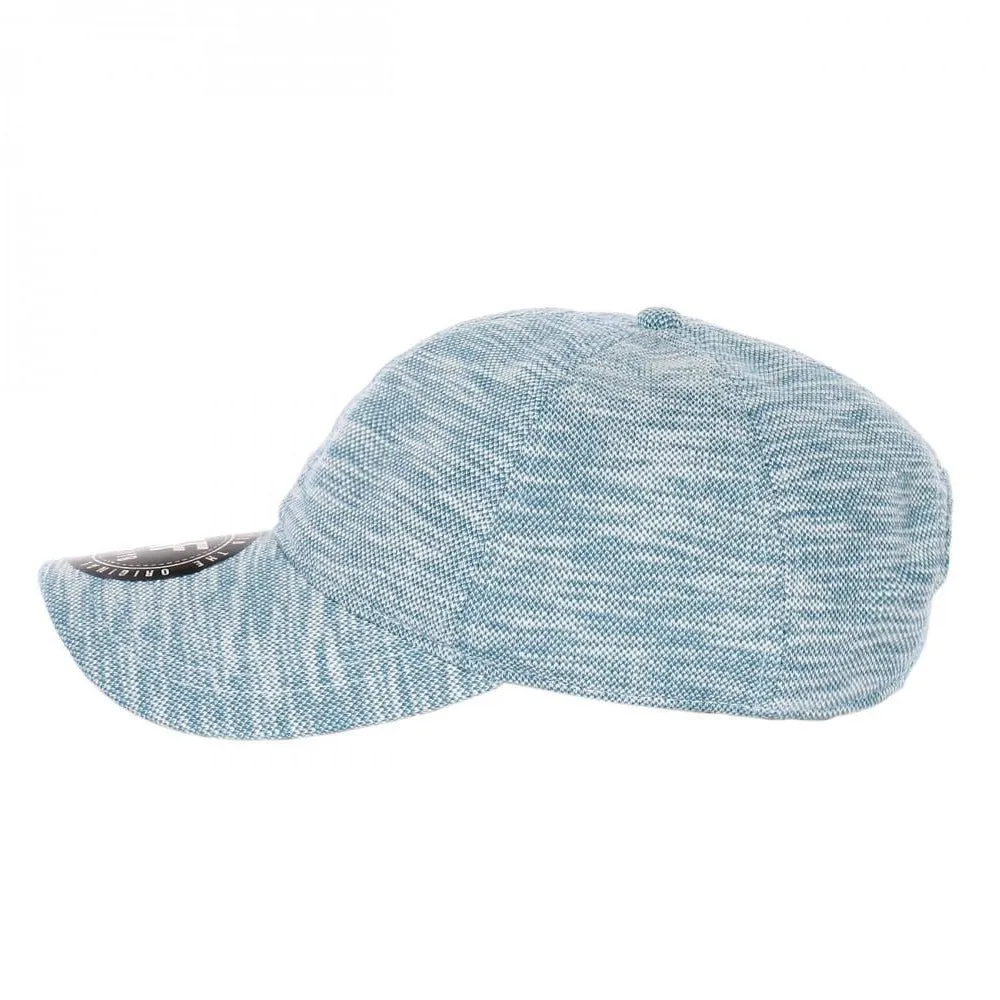6 Panel Low Profile YZ Woven Cotton Curved Visor Baseball Cap with Buckle Strapback Closure
