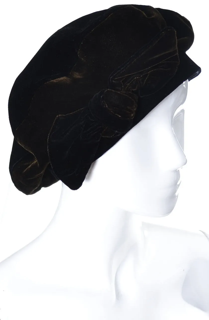 Abigail Aldridge New York Designer Vintage Beret Hat Velvet