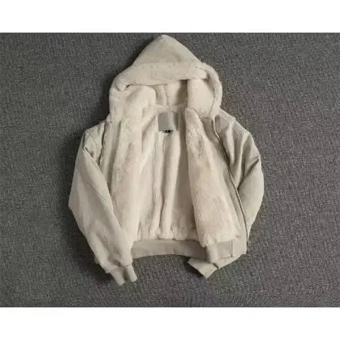 Aidase American Style Trendy Personalized Thick Men and Women Retro Hooded Sweatshirt for Couples Loose Casual for Autumn and Winter