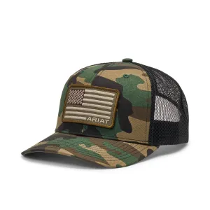 Ariat Men's USA Flag Patch Camo Baseball Cap
