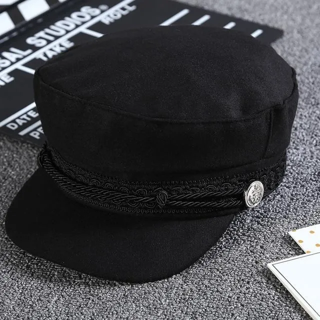 Arimonz Cotton Unisex Black Classic Newsboy Hat