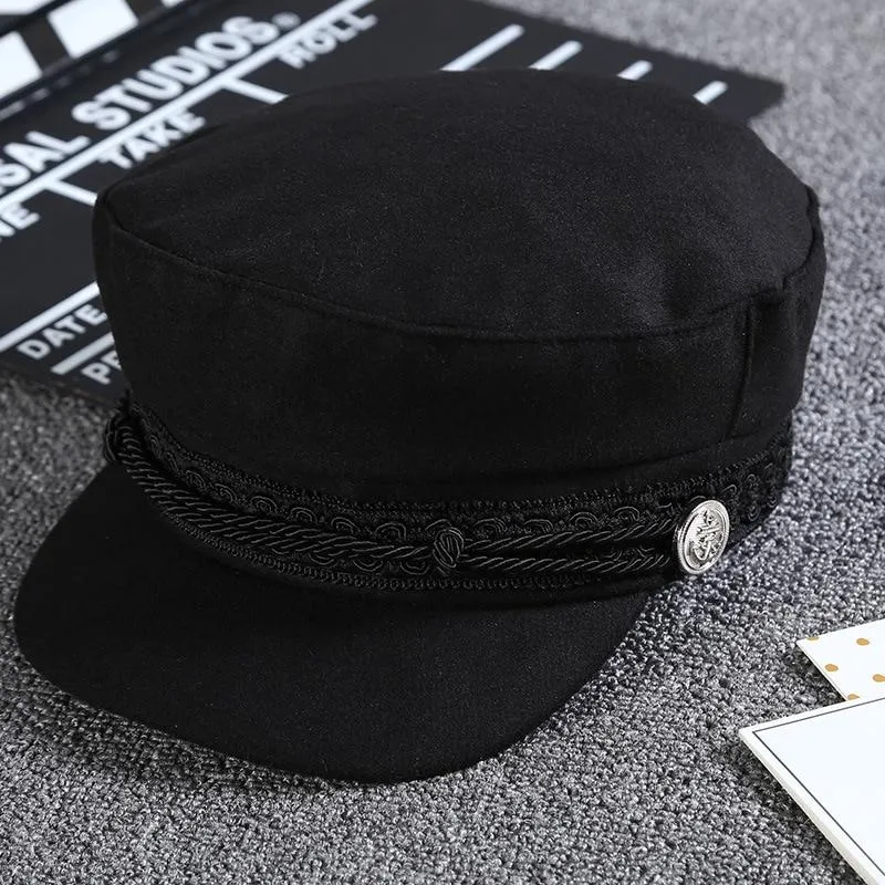 Arimonz Cotton Unisex Black Classic Newsboy Hat