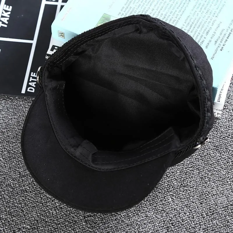 Arimonz Cotton Unisex Black Classic Newsboy Hat