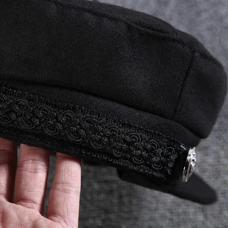Arimonz Cotton Unisex Black Classic Newsboy Hat