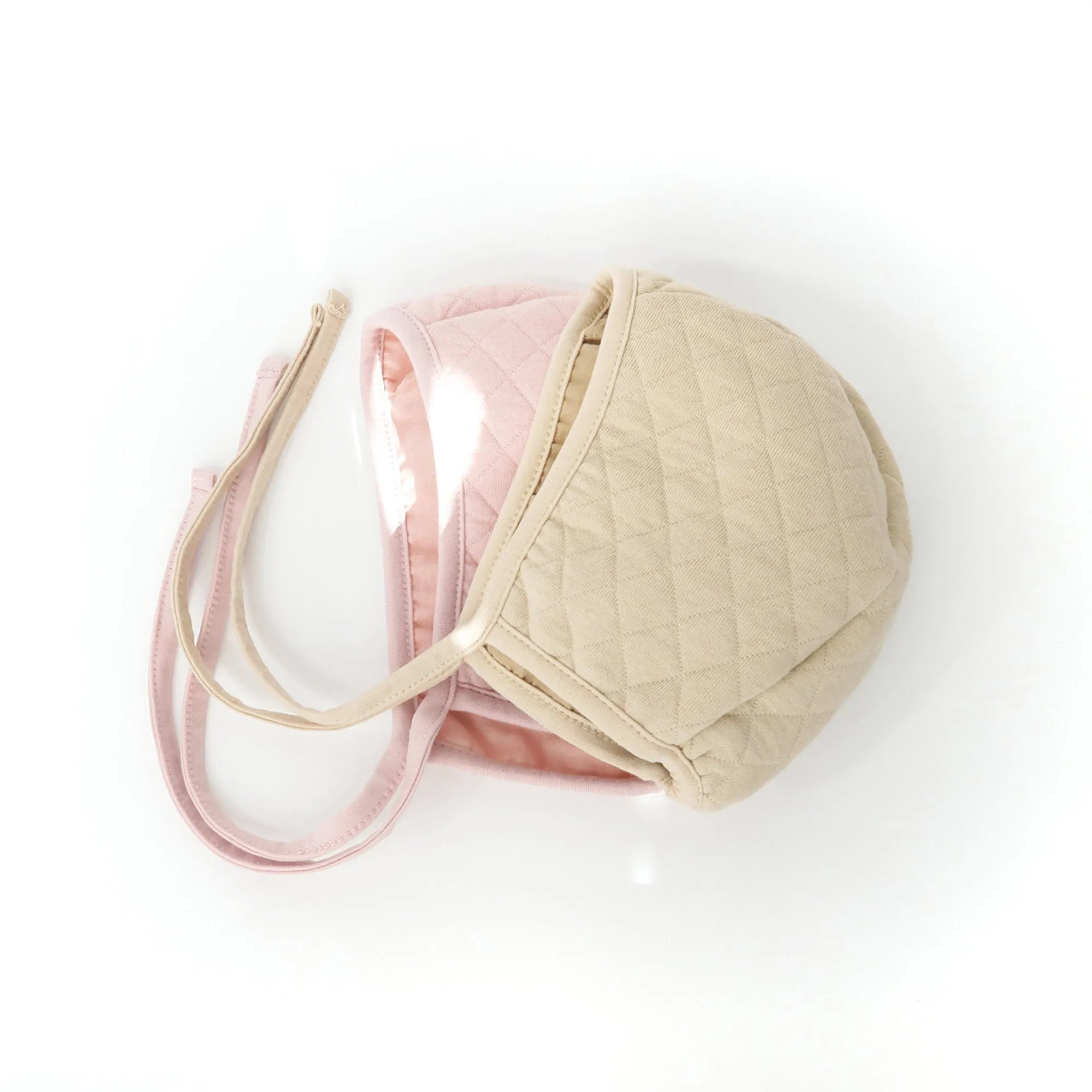 Baby Cozy Quilted Bonnet Cotton Pilot Cap Hat | Gray