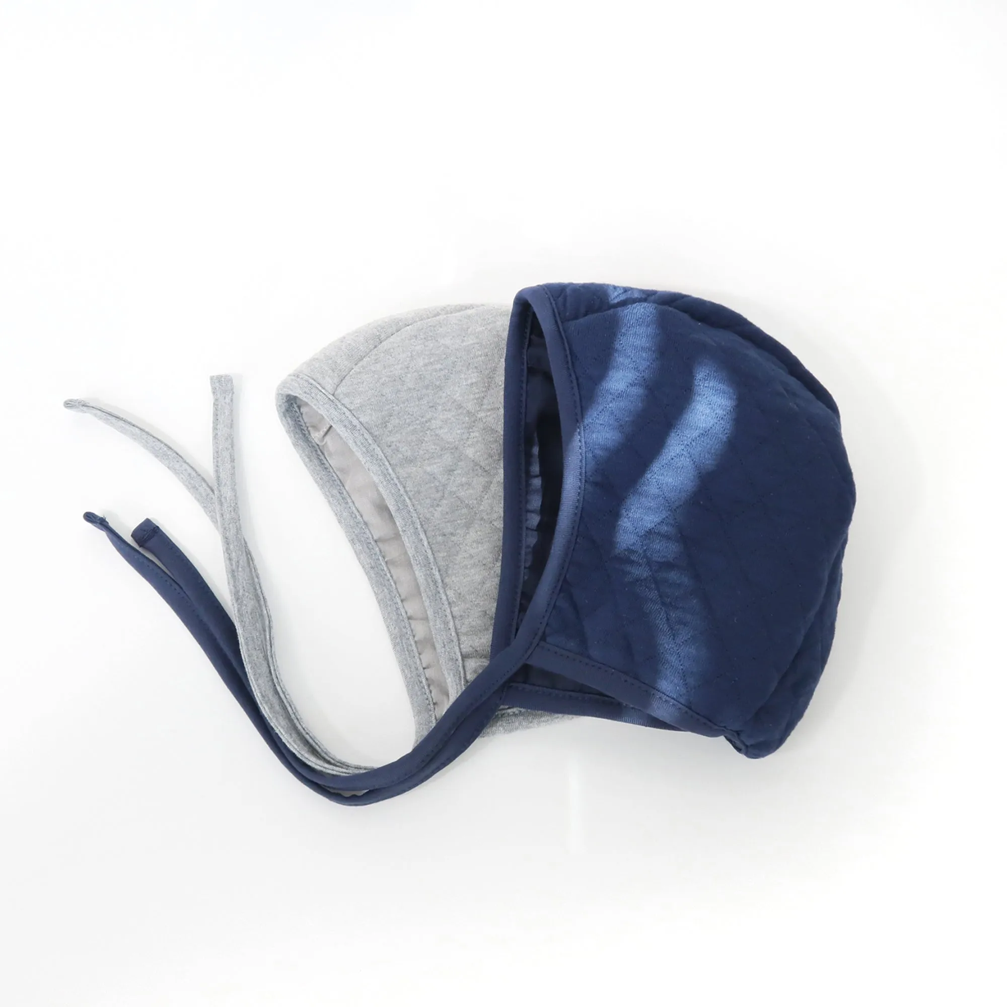Baby Cozy Quilted Bonnet Cotton Pilot Cap Hat | Gray