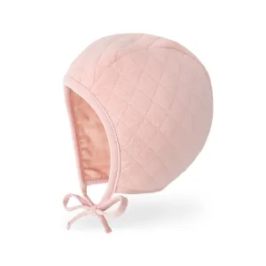 Baby Cozy Quilted Bonnet Cotton Pilot Cap Hat | Pink