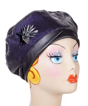Beret, Reversible -  Velvet in Smoky Quartz (One Medium Left!)