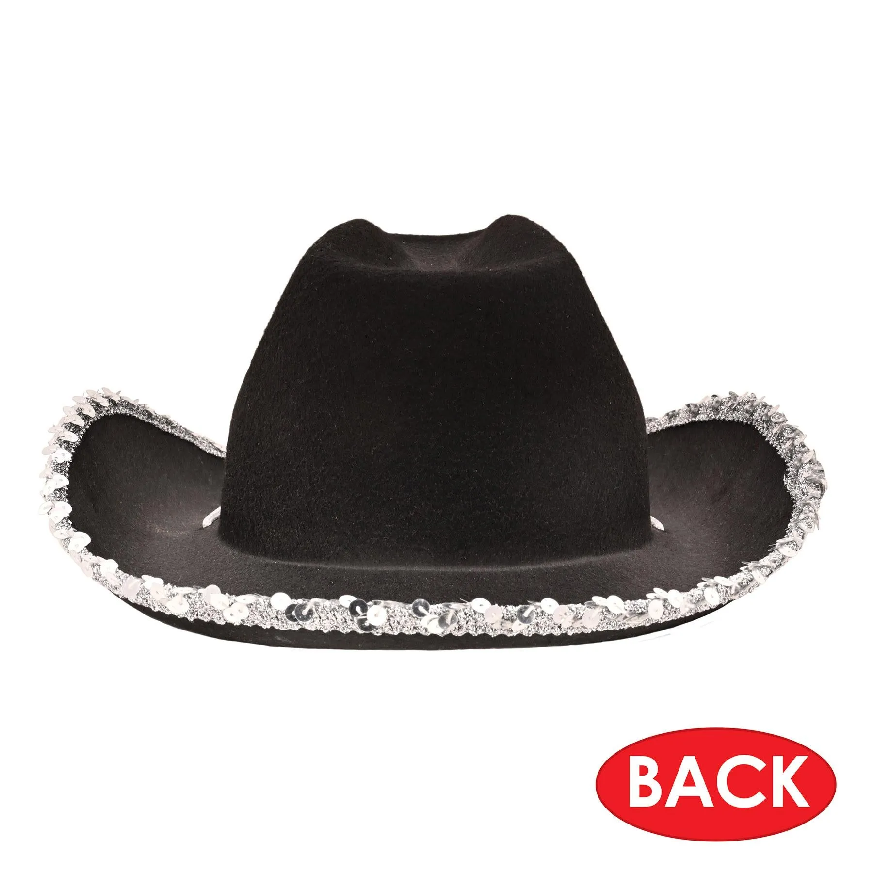 Black Felt Cowgirl Hat with Gemstones (6 Per Case)
