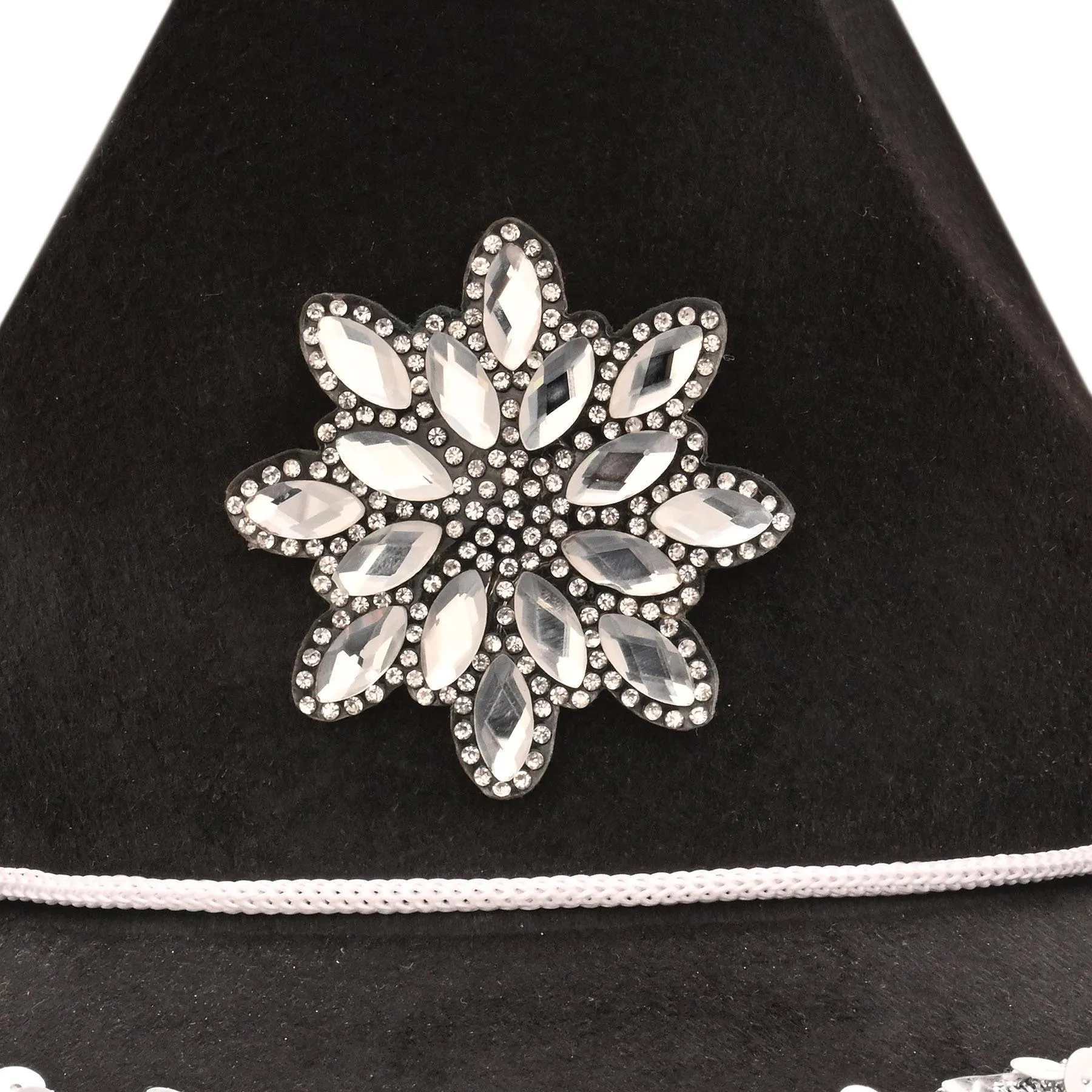 Black Felt Cowgirl Hat with Gemstones (6 Per Case)