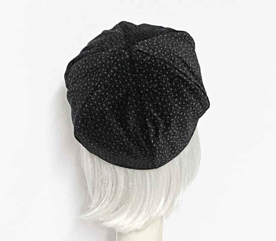 Black Velvet Floral Beret