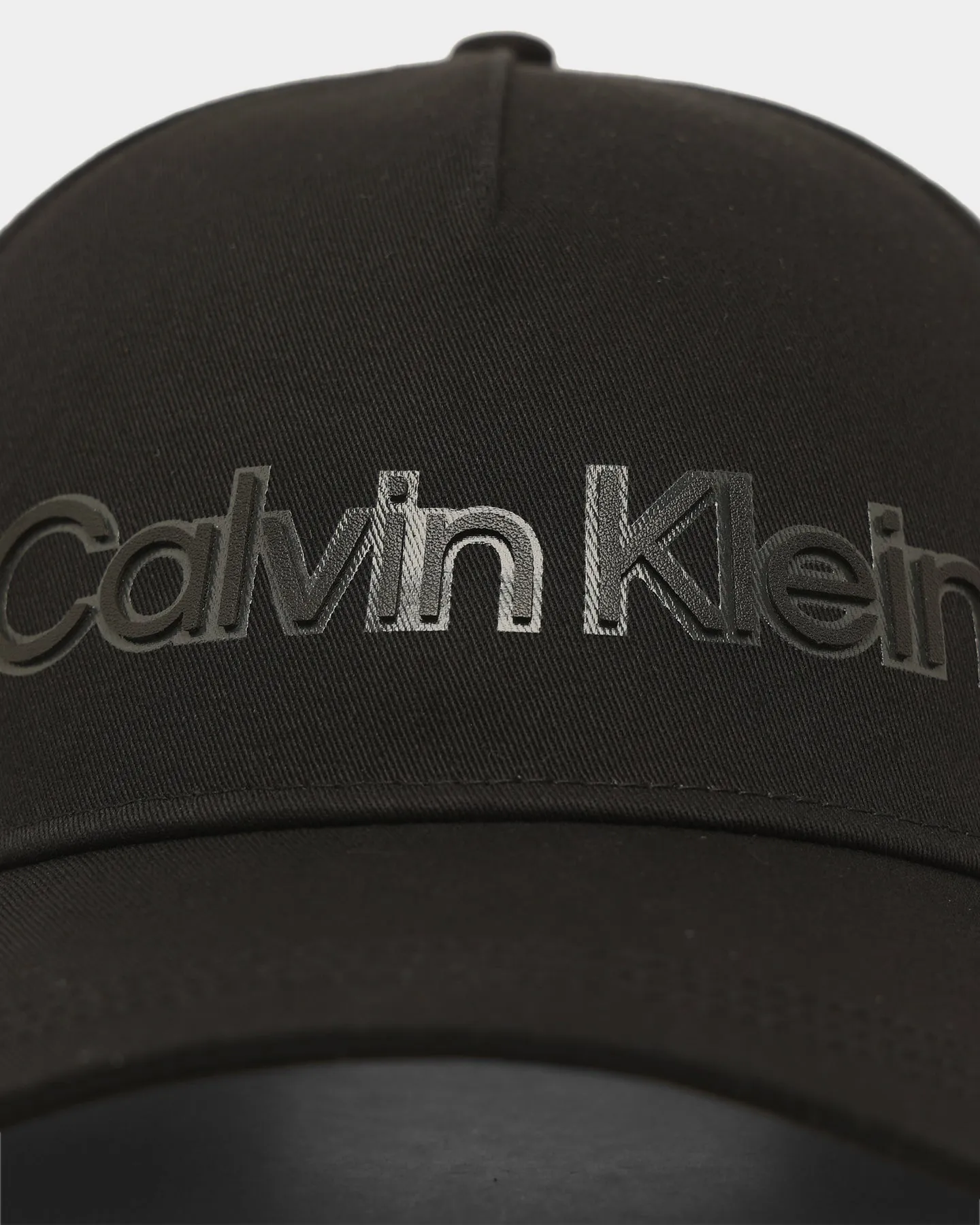 Calvin Klein Leather Lettering Baseball Cap Ck Black