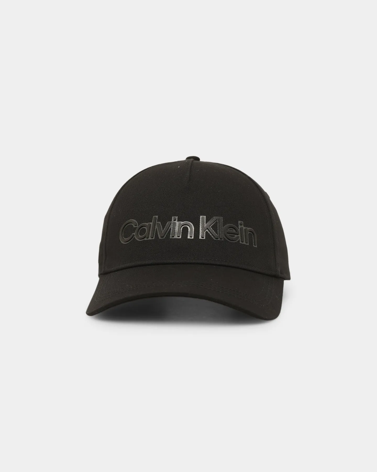Calvin Klein Leather Lettering Baseball Cap Ck Black