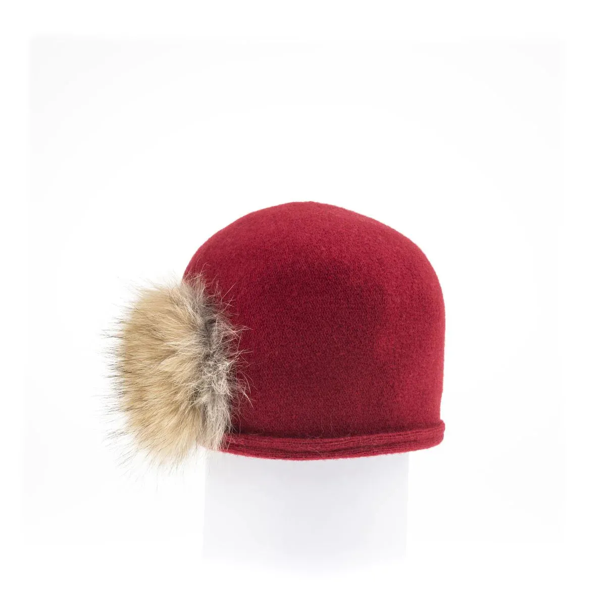 Canadian Hat | Cici | Ormos Hat with Upcycled Fur Side Pom