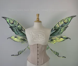 Colette 'Absinthe & Arsenic' Painted Convertible Iridescent "Pix" Fairy Wings with Black Veins