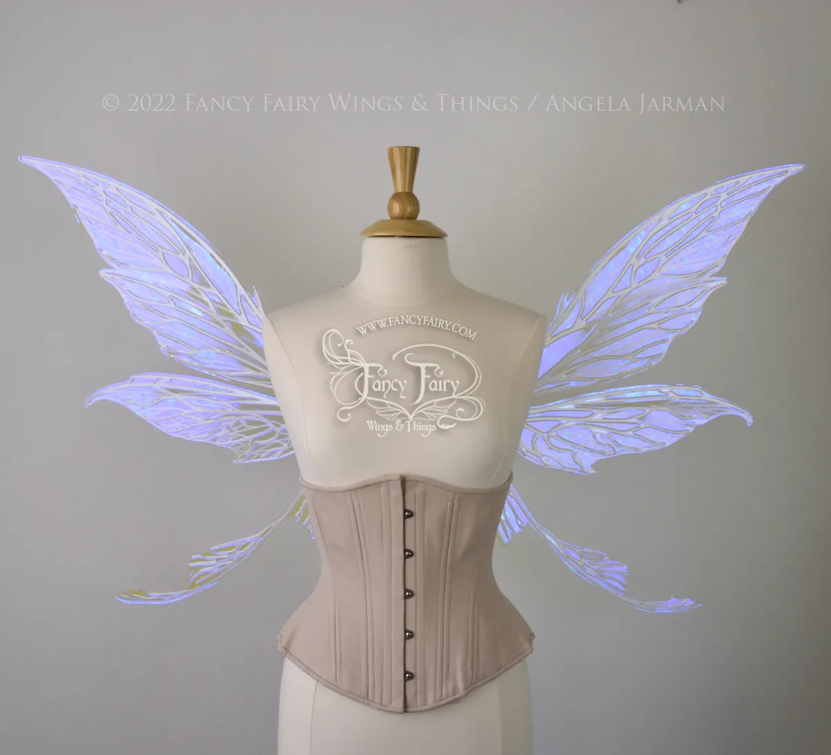 Colette Convertible Iridescent "Pix" Fairy Wings in Ultraviolet with white veins
