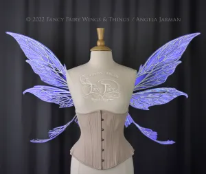 Colette Convertible Iridescent "Pix" Fairy Wings in Ultraviolet with white veins