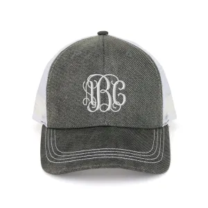 Customized Monogram Deluxe Waxed Cotton Trucker Cap