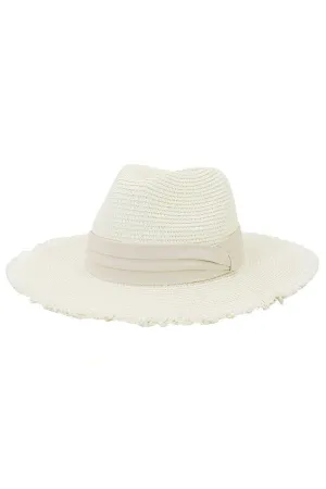 DANDY CLOTH BAND DISTRESSED BRIM PANAMA HAT