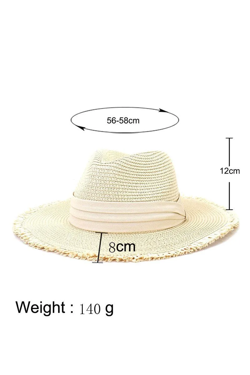 DANDY CLOTH BAND DISTRESSED BRIM PANAMA HAT