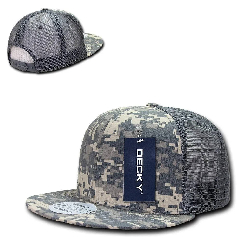 Decky Military Army Camo Acu Ripstop Flat Bill Trucker Cotton Hats Caps