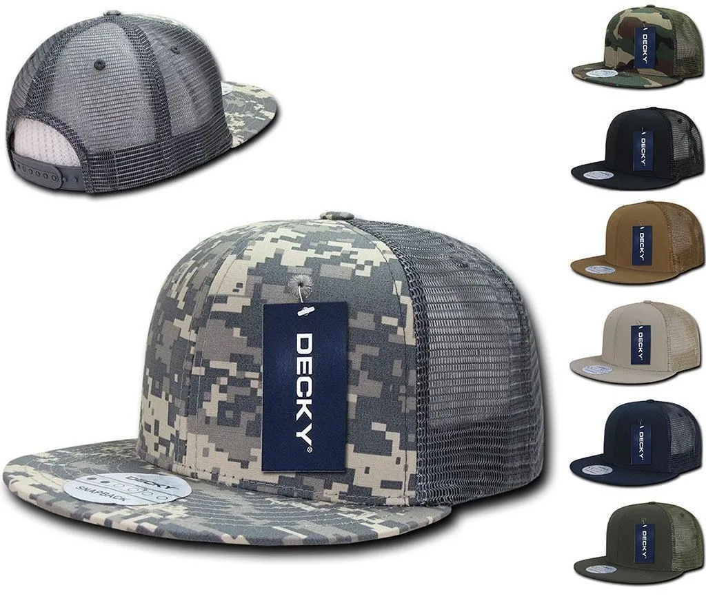Decky Military Army Camo Acu Ripstop Flat Bill Trucker Cotton Hats Caps