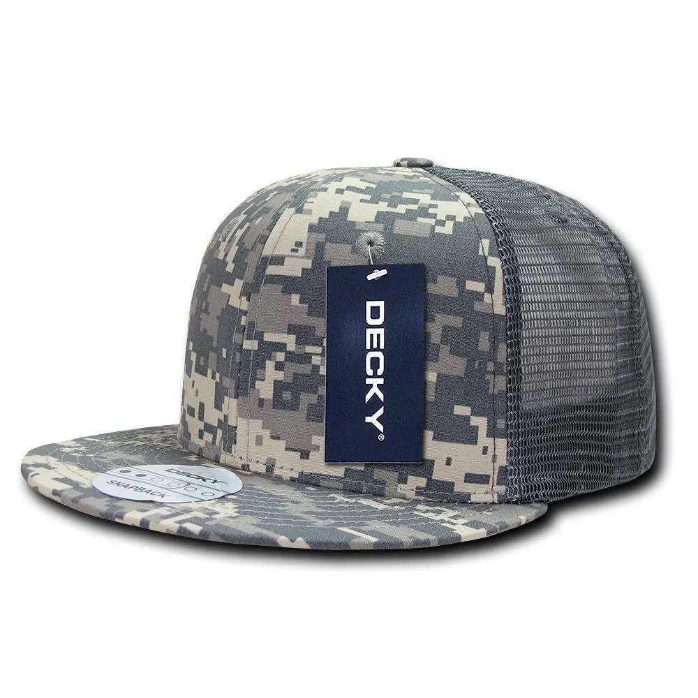 Decky Military Army Camo Acu Ripstop Flat Bill Trucker Cotton Hats Caps