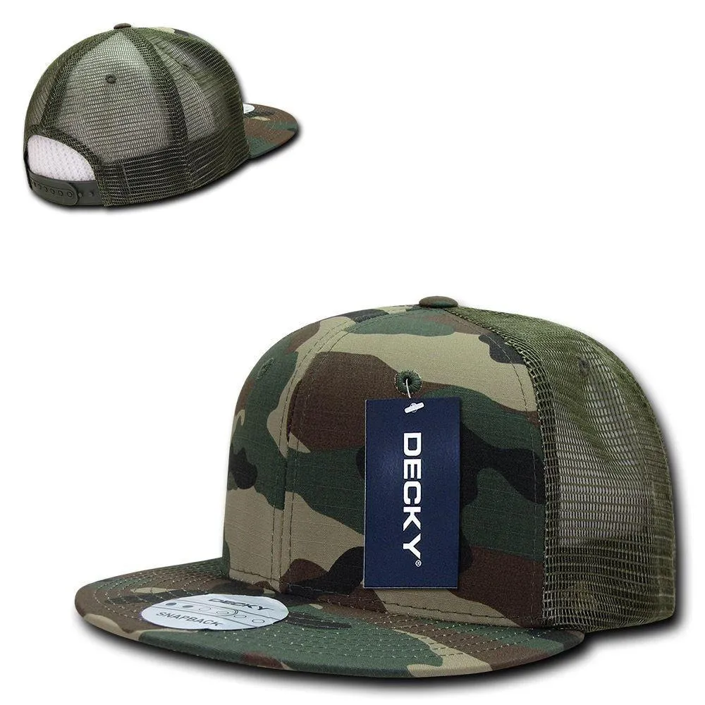 Decky Military Army Camo Acu Ripstop Flat Bill Trucker Cotton Hats Caps