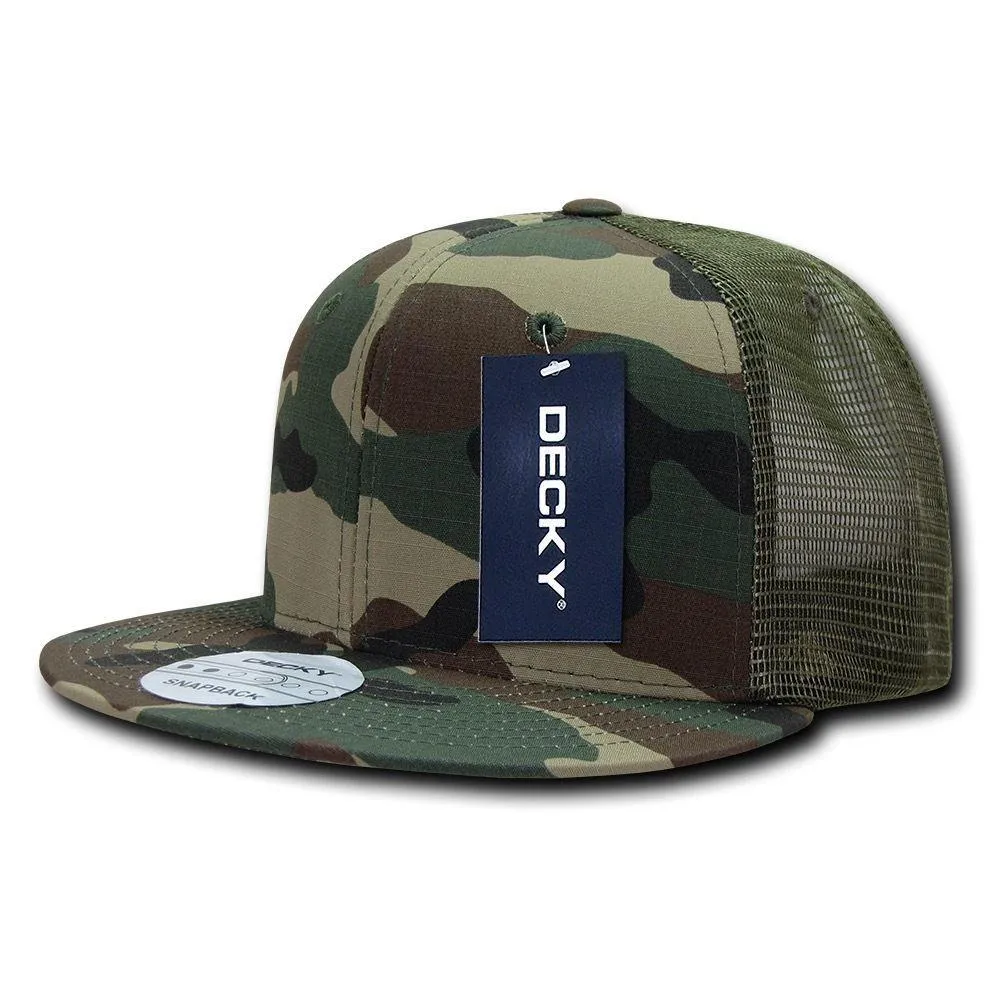 Decky Military Army Camo Acu Ripstop Flat Bill Trucker Cotton Hats Caps