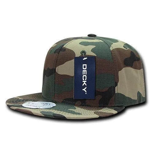 Decky Ripstop Snapbacks Retro Flat Bill Baseball Hats Caps Unisex