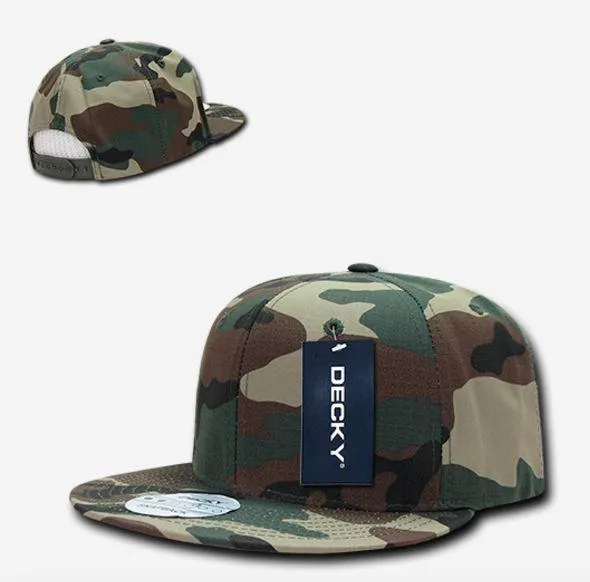Decky Ripstop Snapbacks Retro Flat Bill Baseball Hats Caps Unisex