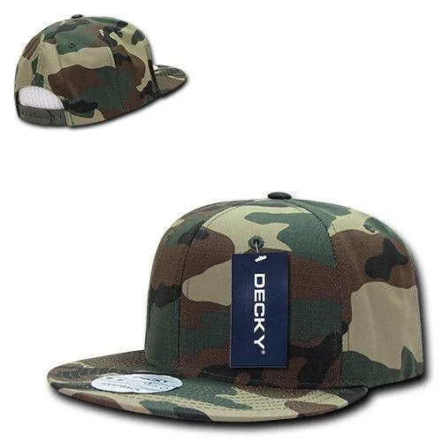 Decky Ripstop Snapbacks Retro Flat Bill Baseball Hats Caps Unisex