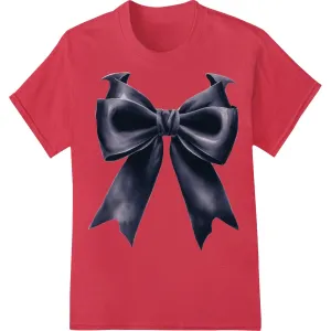 Elegant Black Satin Bow Heat Transfer by Super DTF