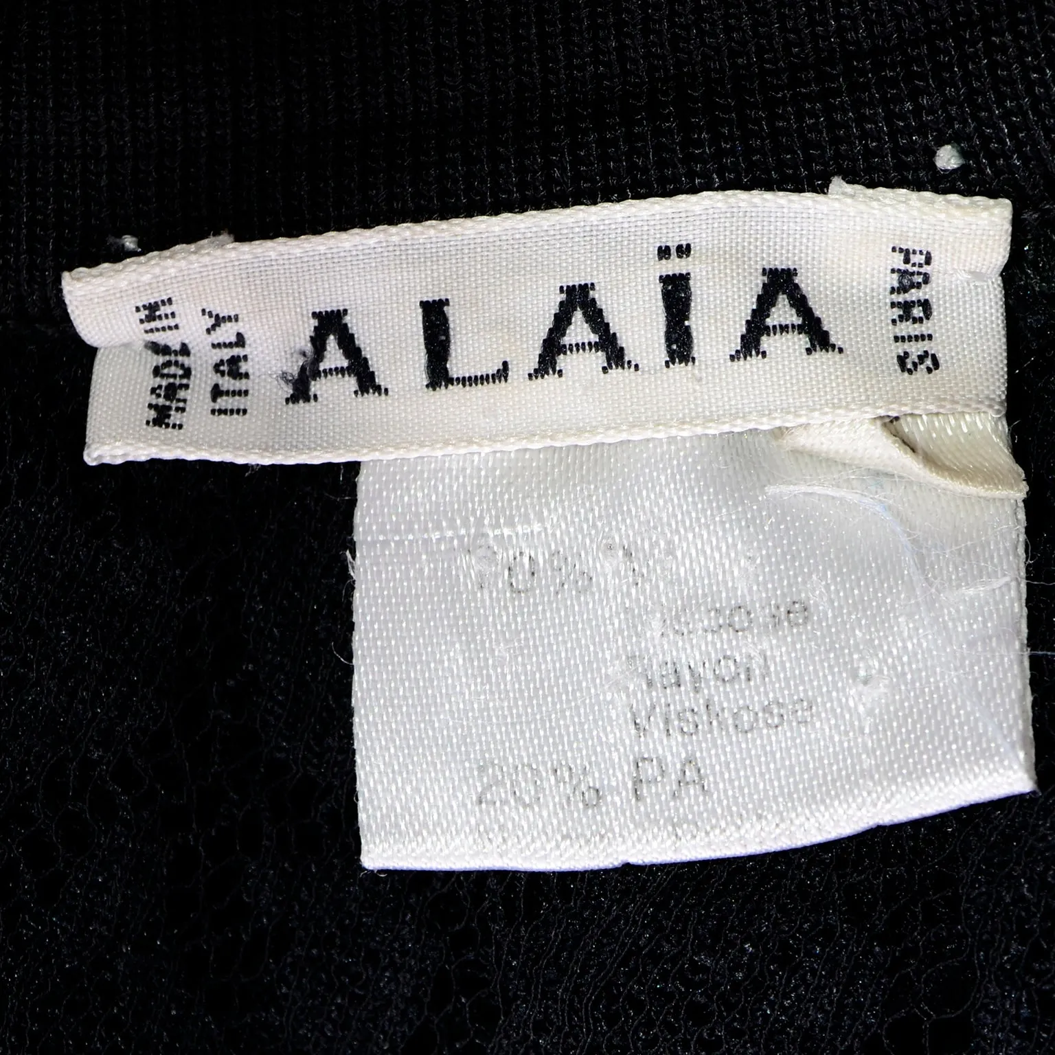 F/W 1991 Alaia Runway Sheer Black Animal Print Lace & Velvet Bodysuit Top