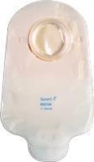 Genairex 502214 Securi-T 2-Piece Urinary Pouch With One Sided Comfort Panel And Flip Flow Valve With Cap 2-1/4" Flange, 10" L, Transparent, With One Night Drain Adapter