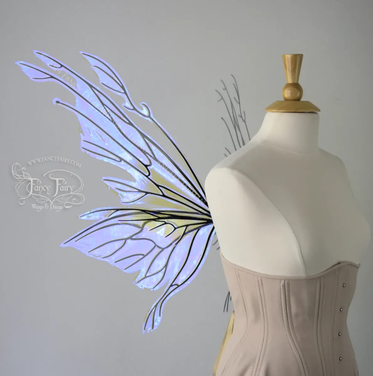 Goblin Princess Convertible Iridescent Fairy Wings in Ultraviolet with Black Veins, Ready to Ship