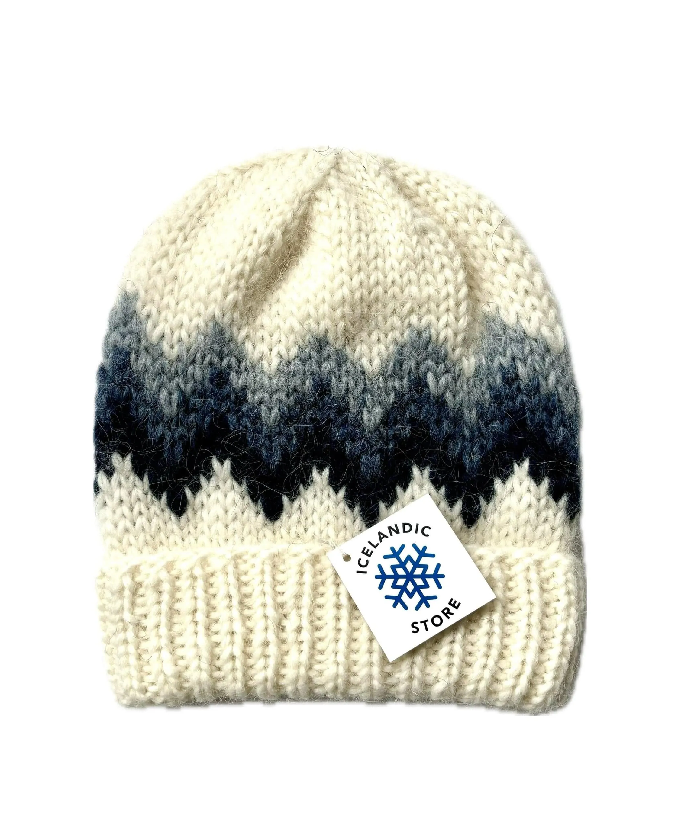 Handknitted Icelandic Wool Hat - Navy Blue