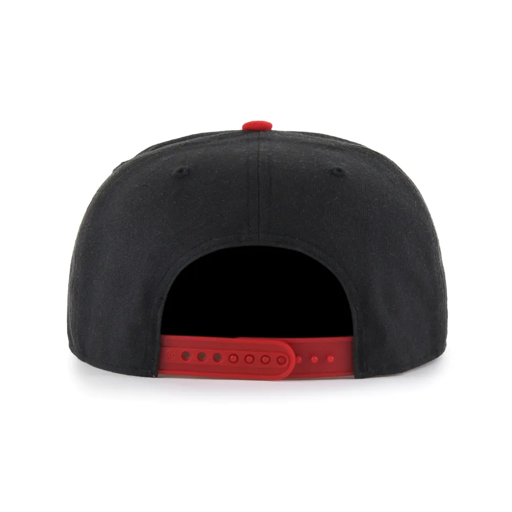 Indianapolis Indians '47 Adult Black/Red Rowdie No Shot Two Tone Adjustable Captain Snapback