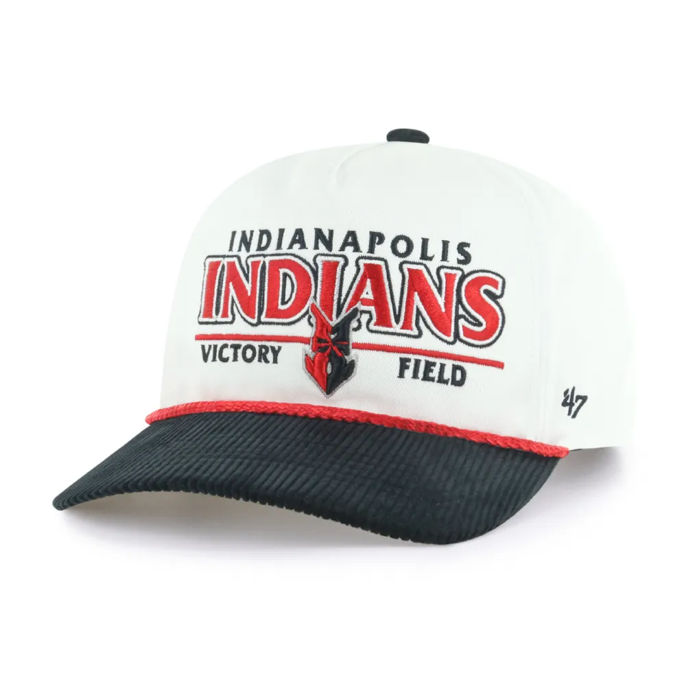 Indianapolis Indians '47 Adult White/Black Rustic Hitch Adjustable Snapback Cap