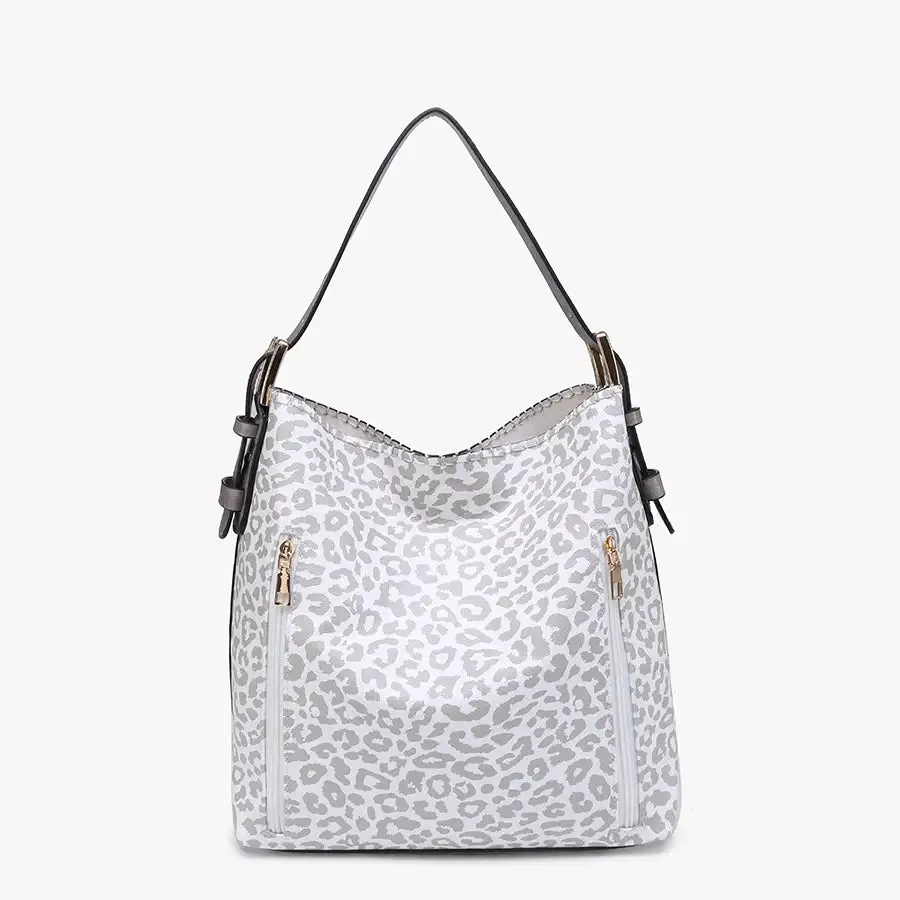 Leopard Alexa 2-in-1 Hobo Bag W/Dual Zip Compartments