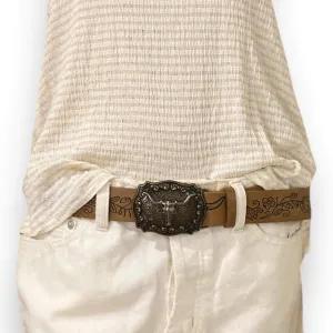 Long Horn Bull Cowgirl Belt