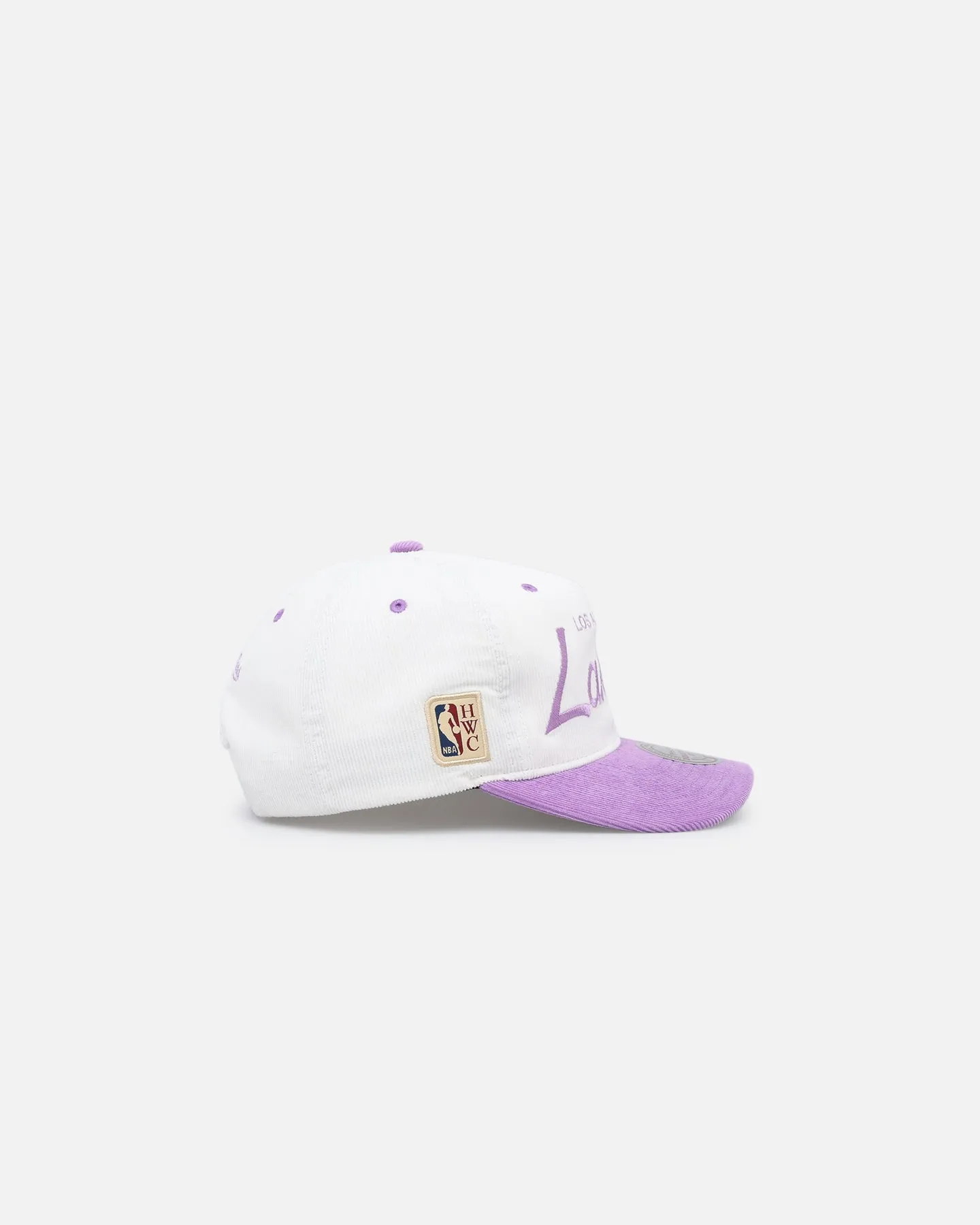 Mitchell & Ness Los Angeles Lakers Pastel Corduroy Snapback White Cream/Purple