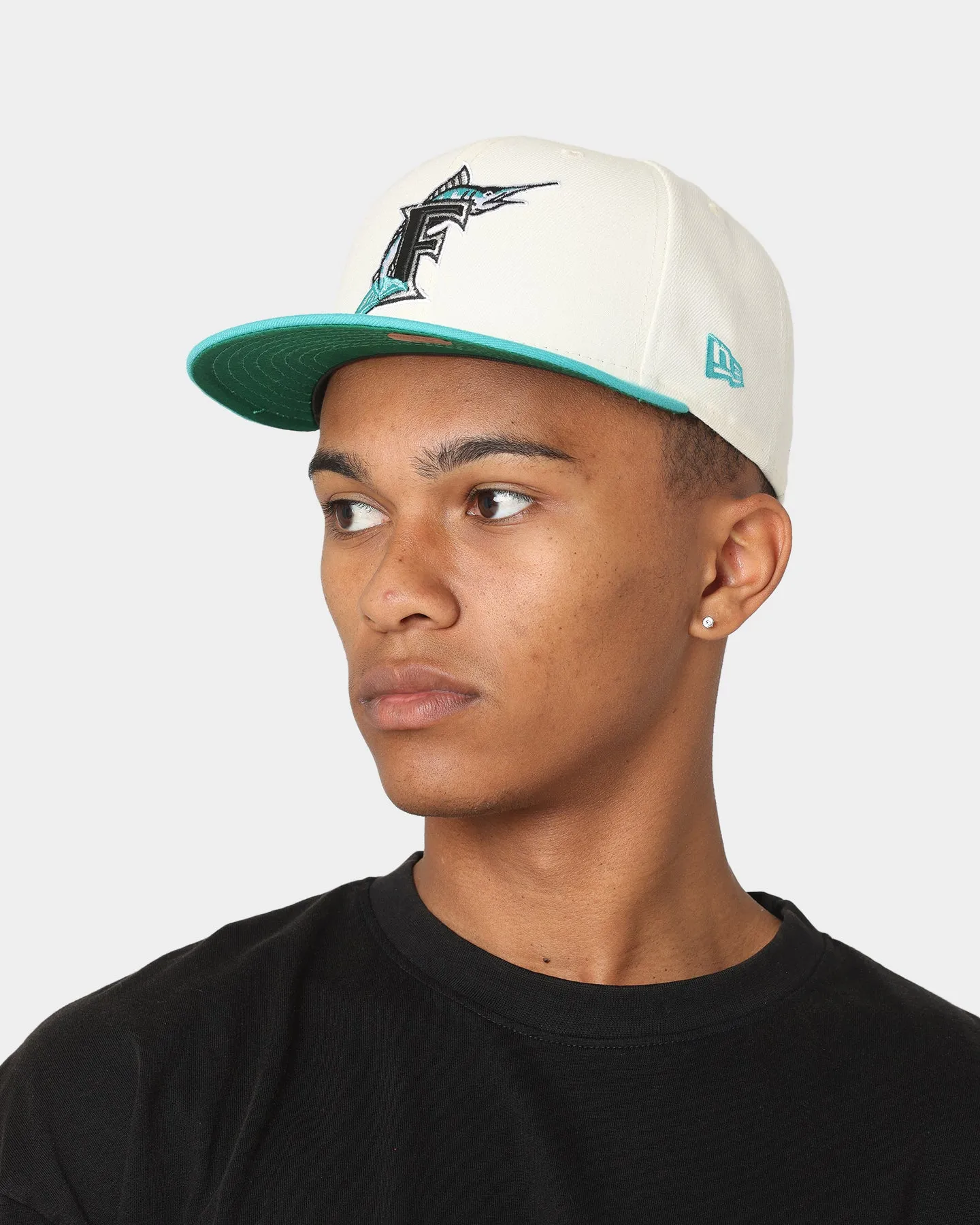 New Era Florida Marlins 1997 'Off White 2-Tone World Series Patch' 59FIFTY Fitted Chrome White/OTC