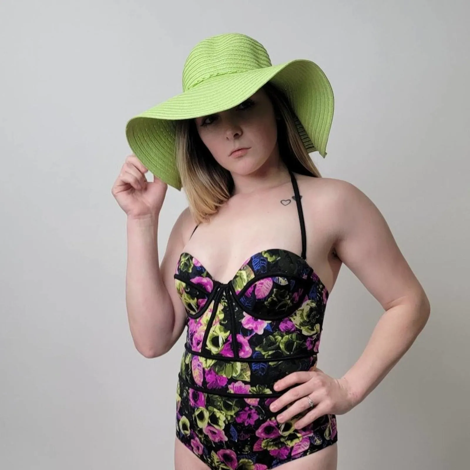 NWT Wide Brim  Lime Summer Hat