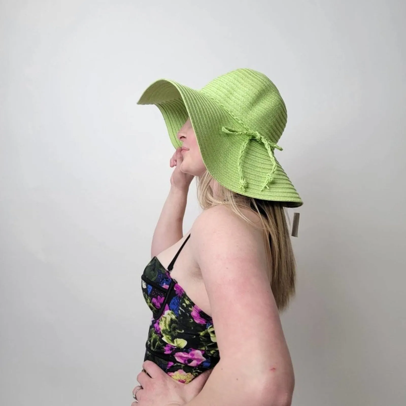 NWT Wide Brim  Lime Summer Hat