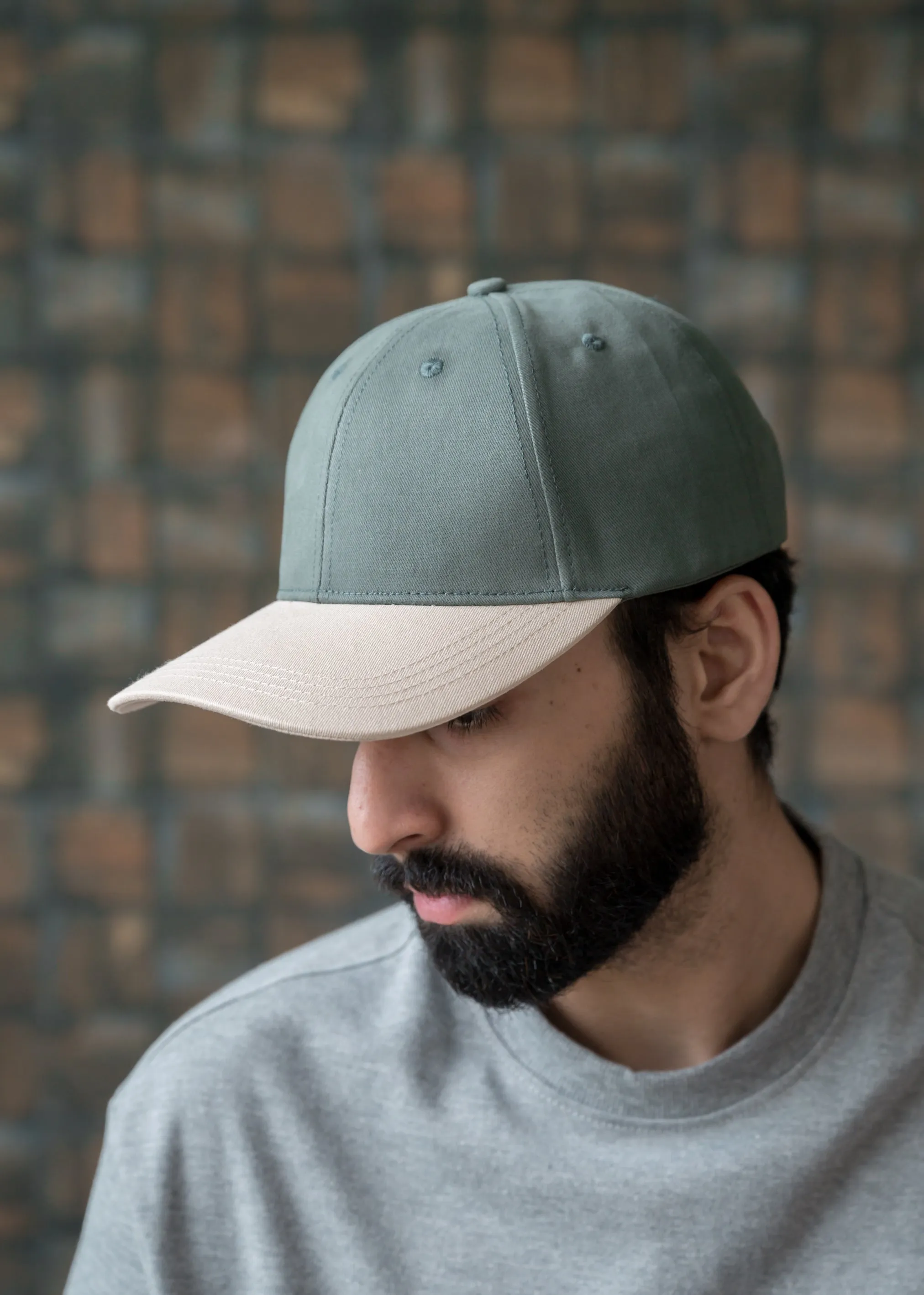 Off-White & Green — Dual Tone Twill Cap