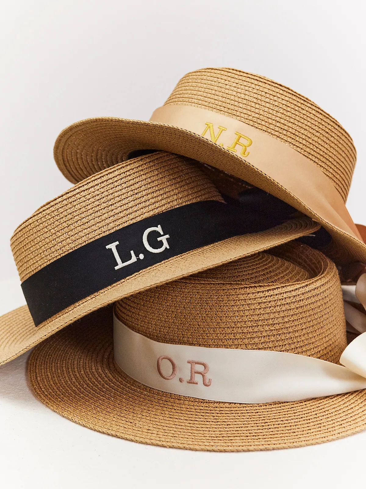 Pack Of Two Black And Ivory Personalised Ribbons